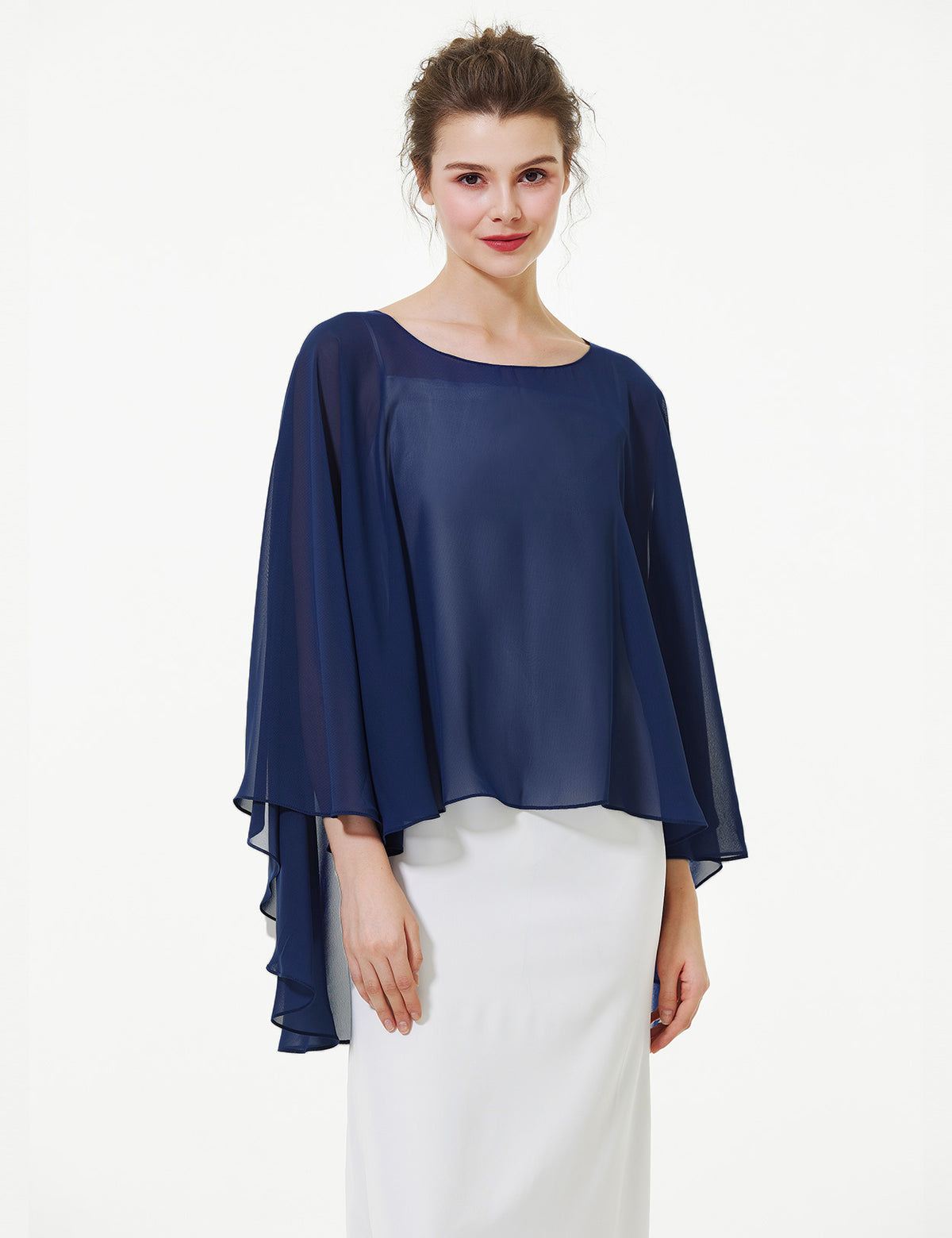 elegant chiffon capelet for women, perfect for weddings and evening events