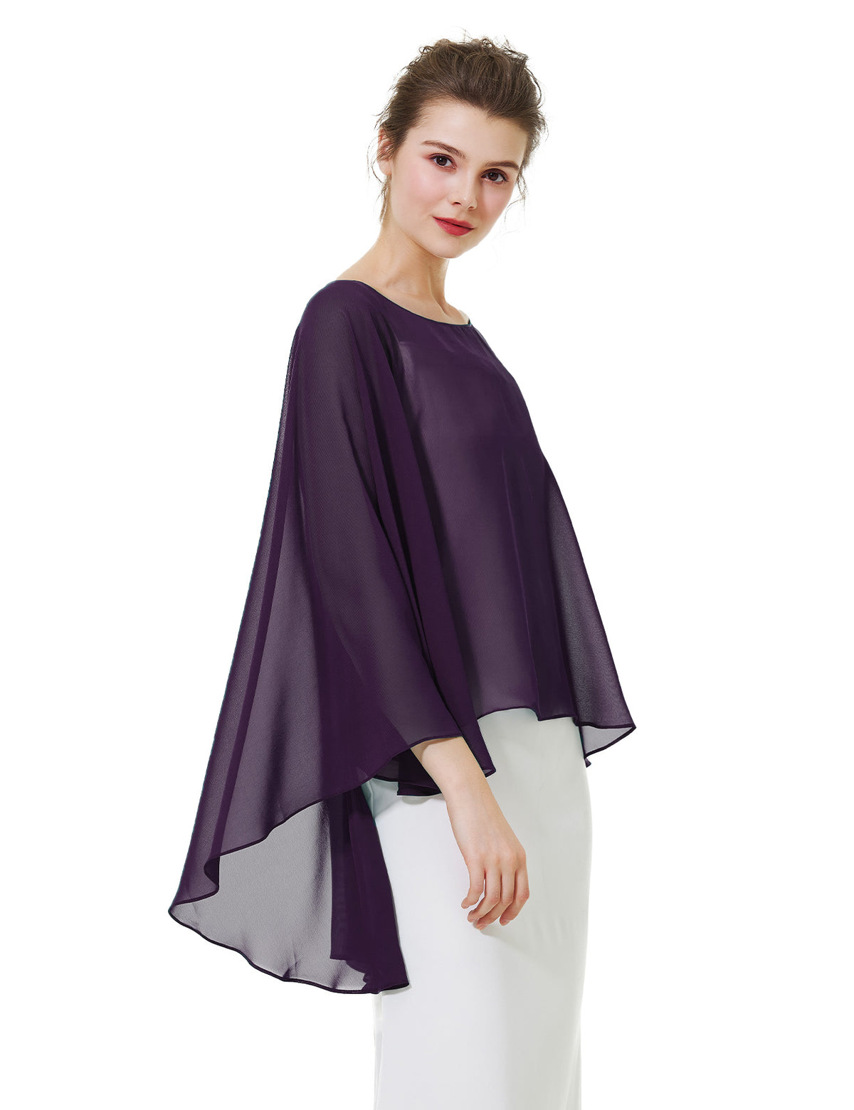 elegant chiffon capelet for women, perfect for weddings and evening events