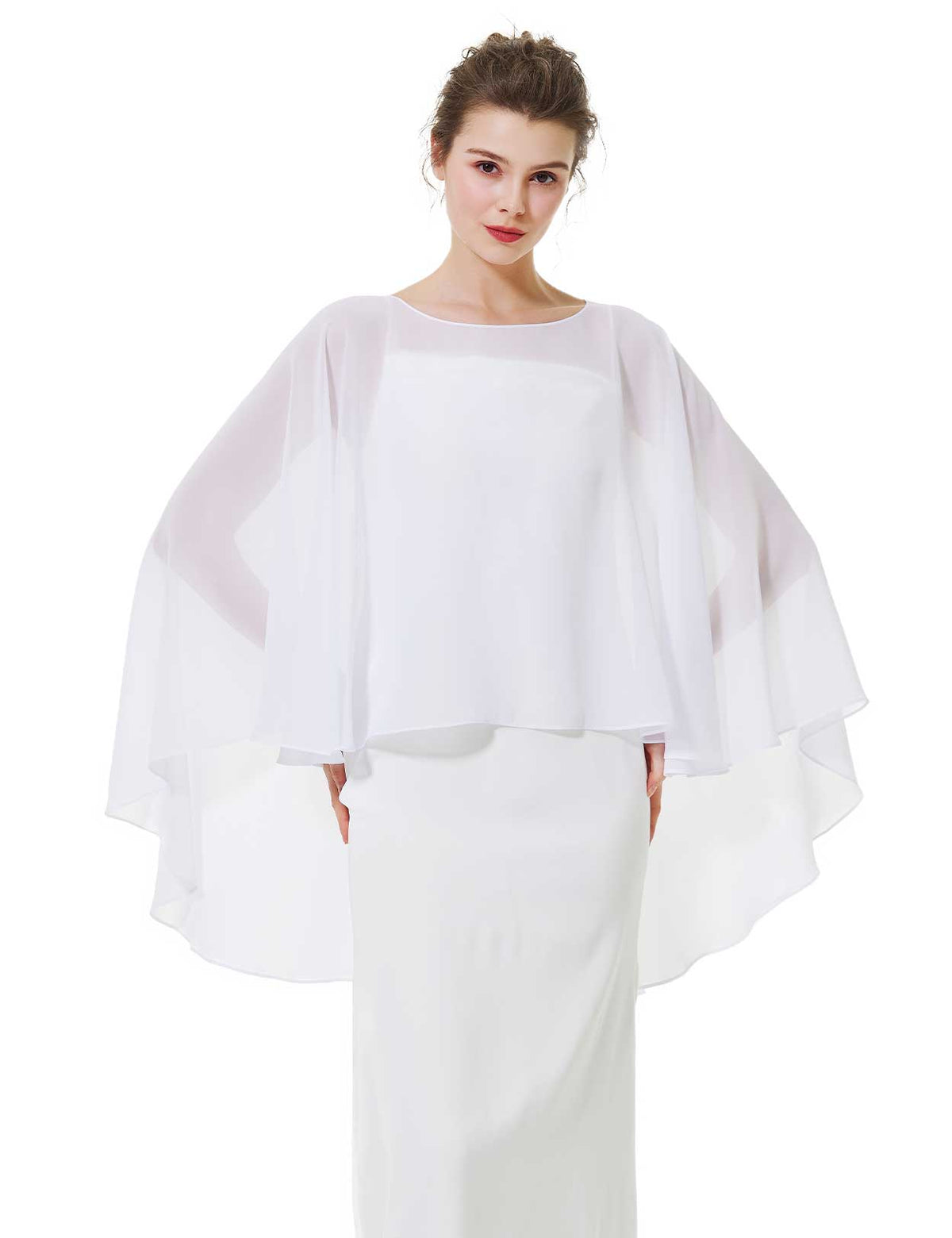 elegant chiffon capelet for women, perfect for weddings and evening events