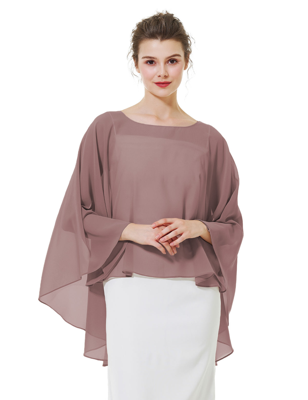 elegant chiffon capelet for women, perfect for weddings and evening events