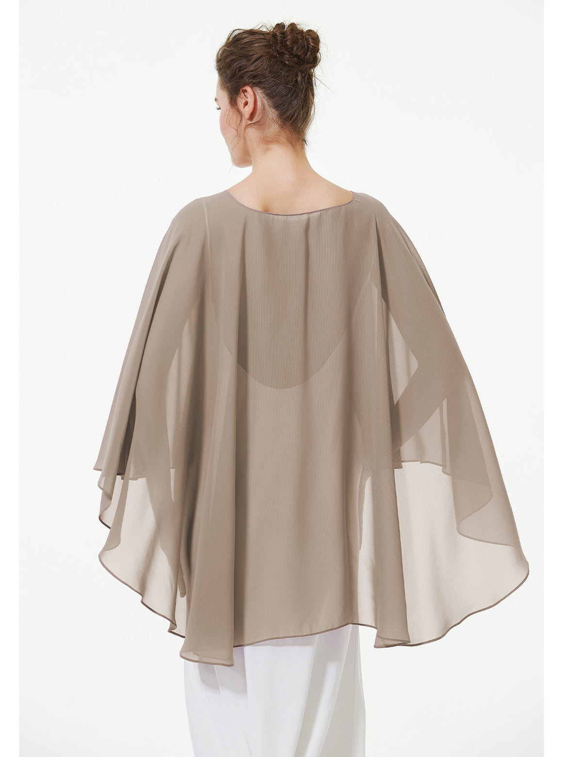 elegant chiffon capelet for women, perfect for weddings and evening events