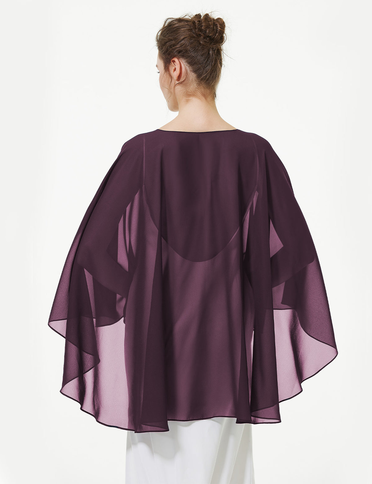elegant chiffon capelet for women, perfect for weddings and evening events