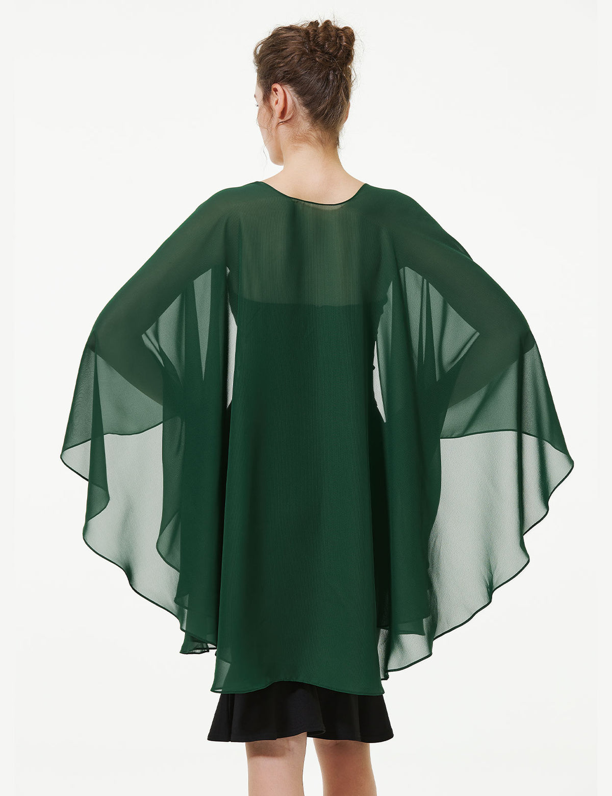Elegant chiffon wedding shawl displayed on model, perfect bridal evening scarf wrap for weddings