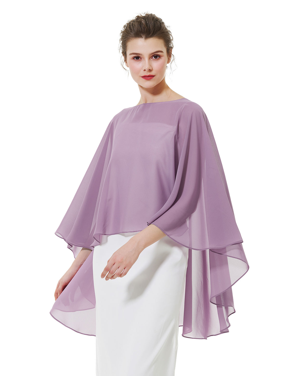 elegant chiffon capelet for women, perfect for weddings and evening events