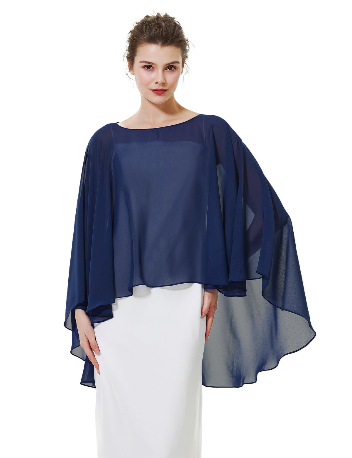 elegant chiffon capelet for women, perfect for weddings and evening events