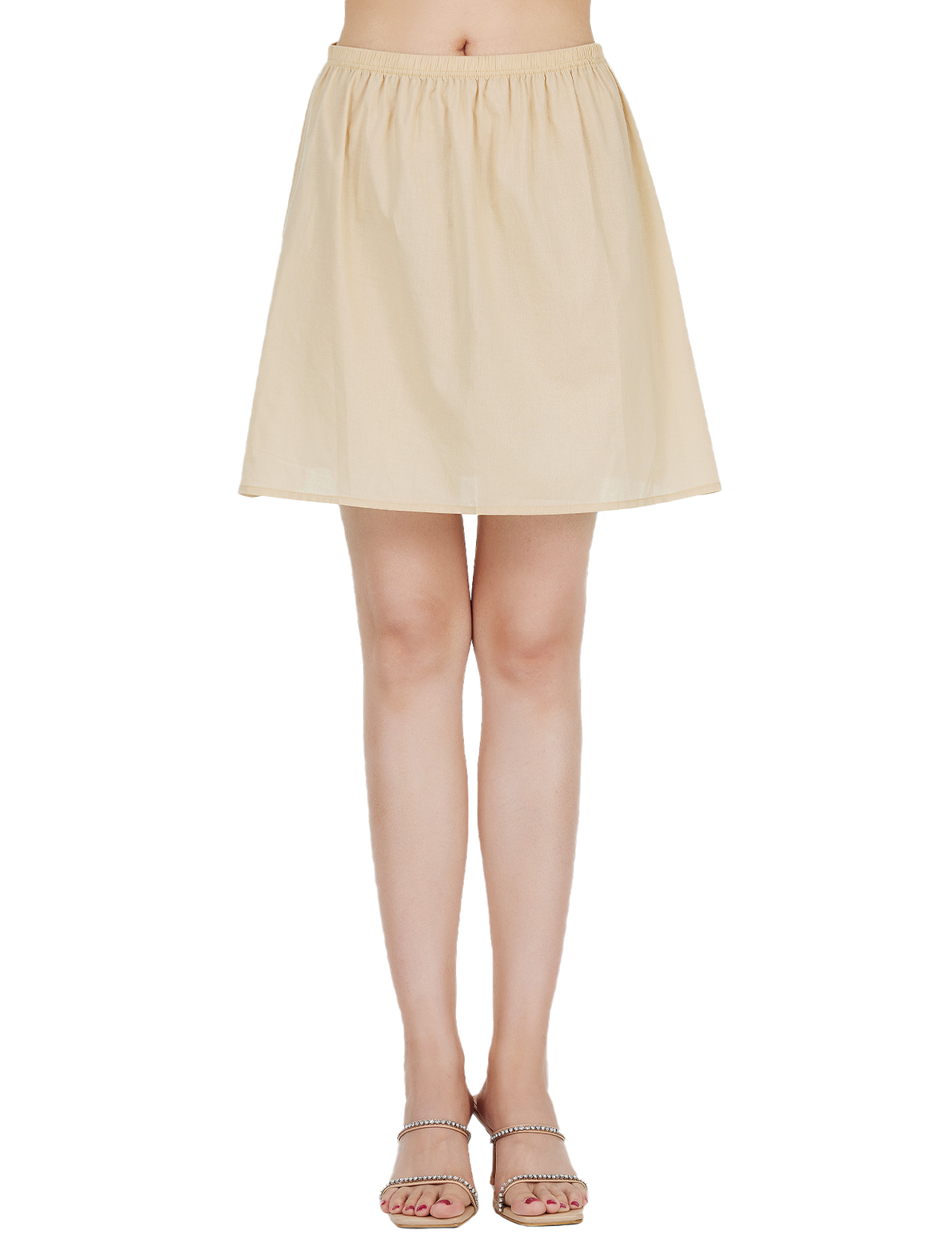 Nude vintage cotton lace half slip petticoat with elegant undergarment for vintage style dresses