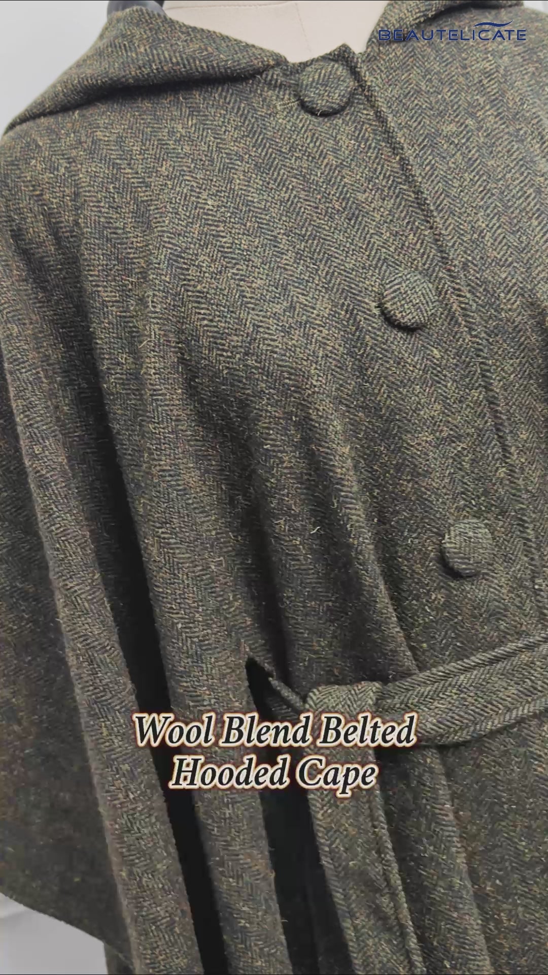 women's tweed hooded cloak