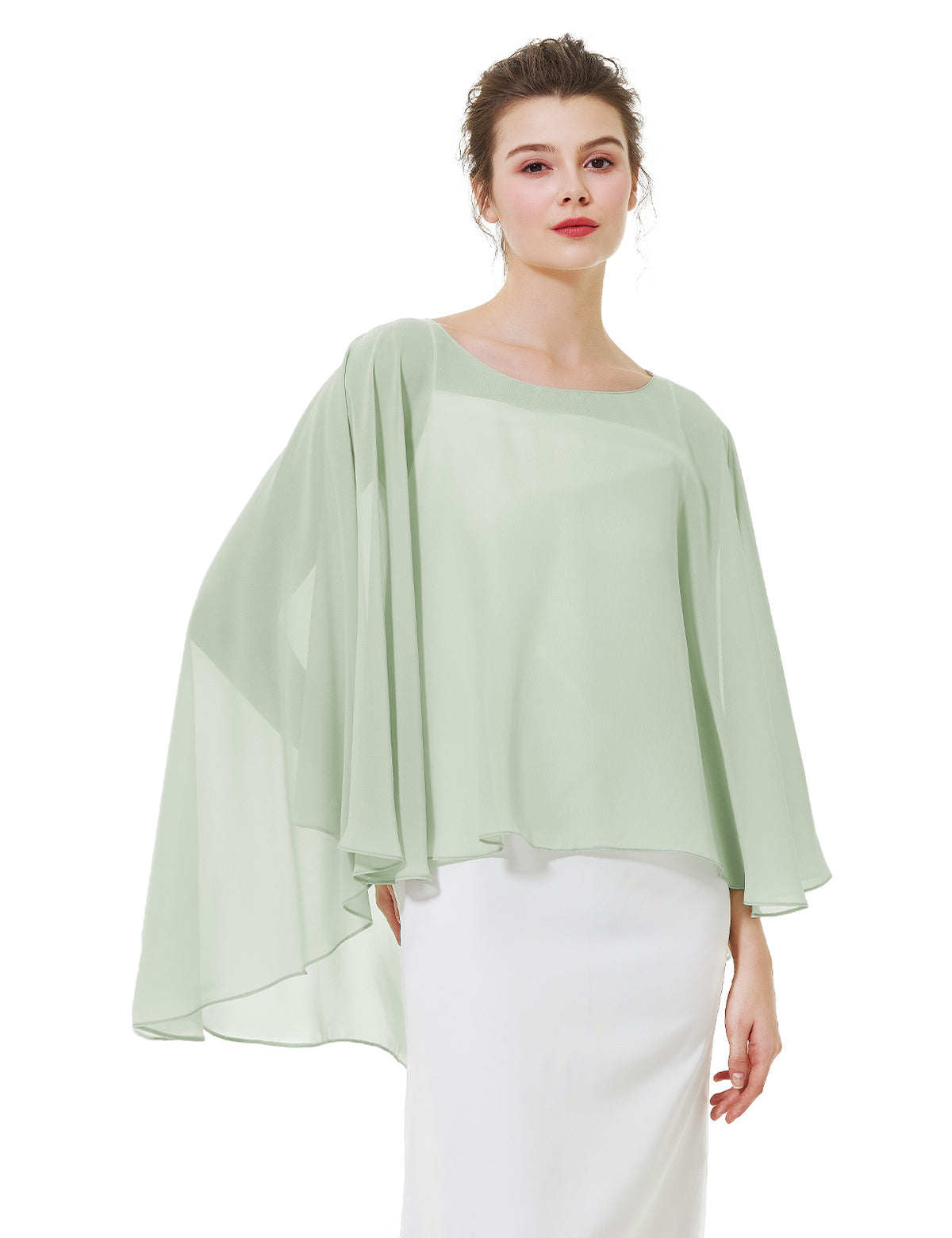 elegant chiffon capelet for women, perfect for weddings and evening events