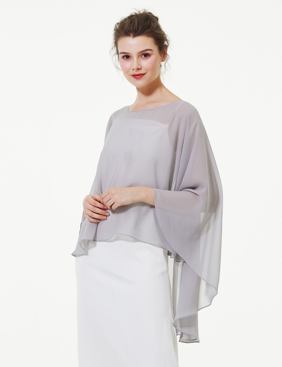 elegant chiffon capelet for women, perfect for fall weddings and evening events