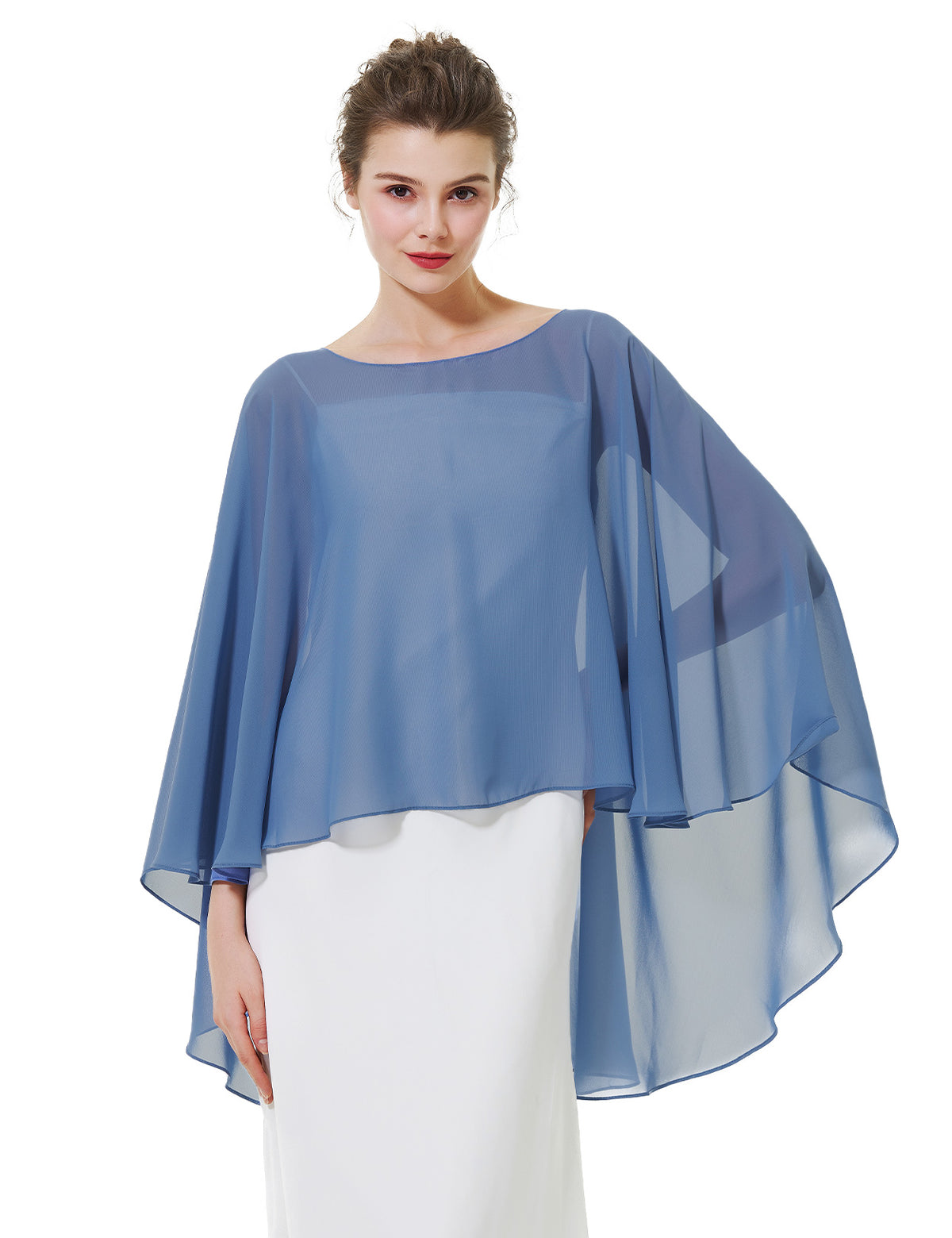 elegant chiffon capelet for women, perfect for weddings and evening events