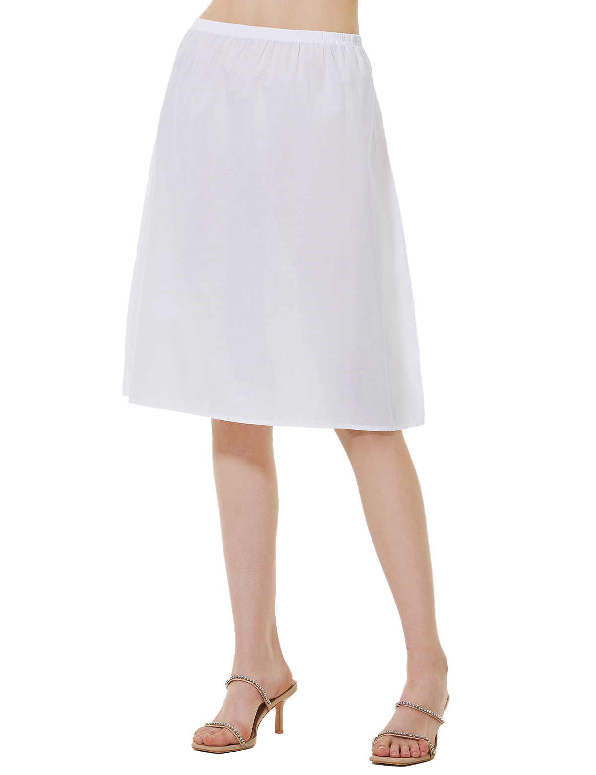 White vintage cotton lace half slip petticoat with elegant undergarment for vintage style dresses